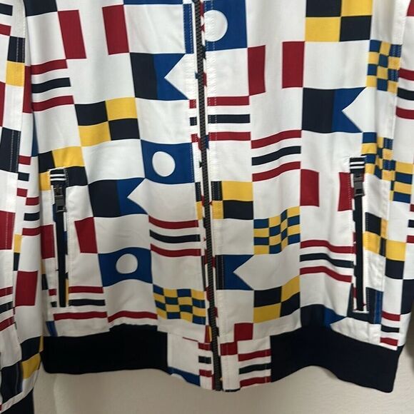 NWOT Nautica Mens Multicolor Water‎ Wind Resistant Stretch Bomber Jacket Large - Picture 2 of 9